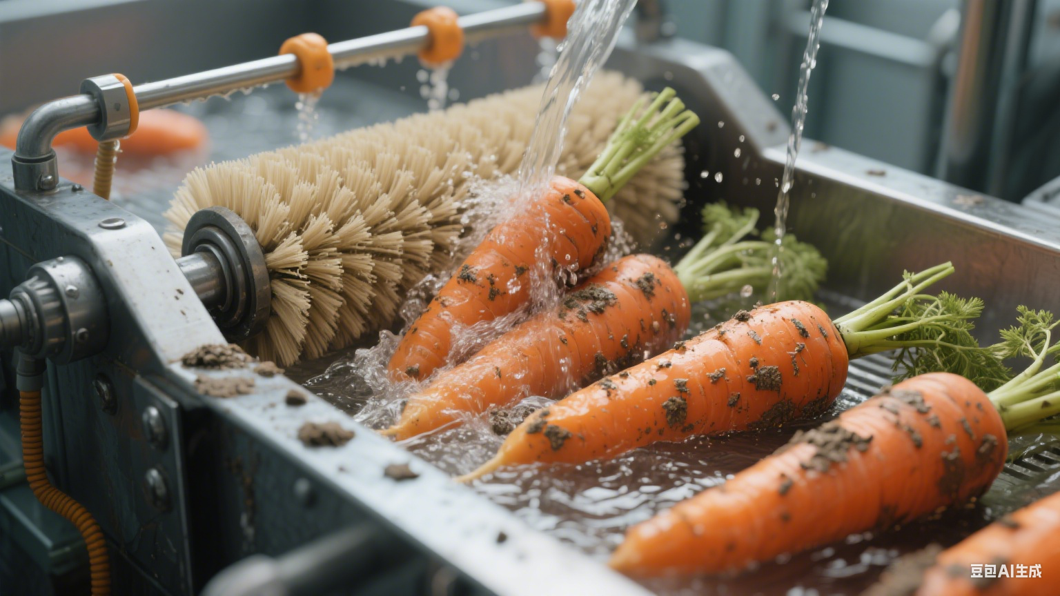 在根茎类食材清洗领域，毛辊清洗机凭借独特的设计和实用的功能(3)