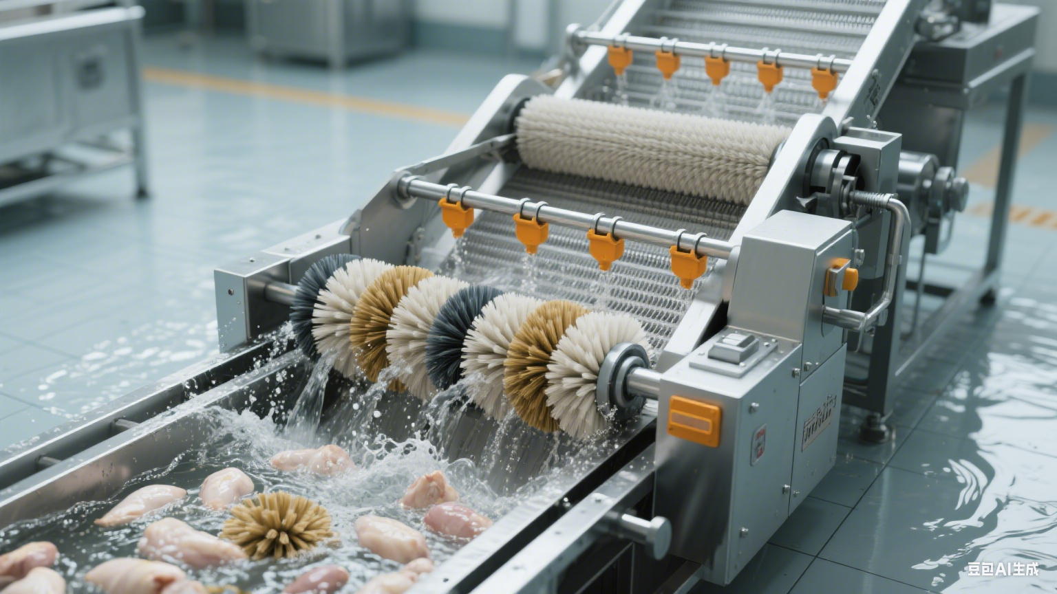 毛辊清洗机在食品加工中的核心优势：助力食材清洁与生产提效(2)
