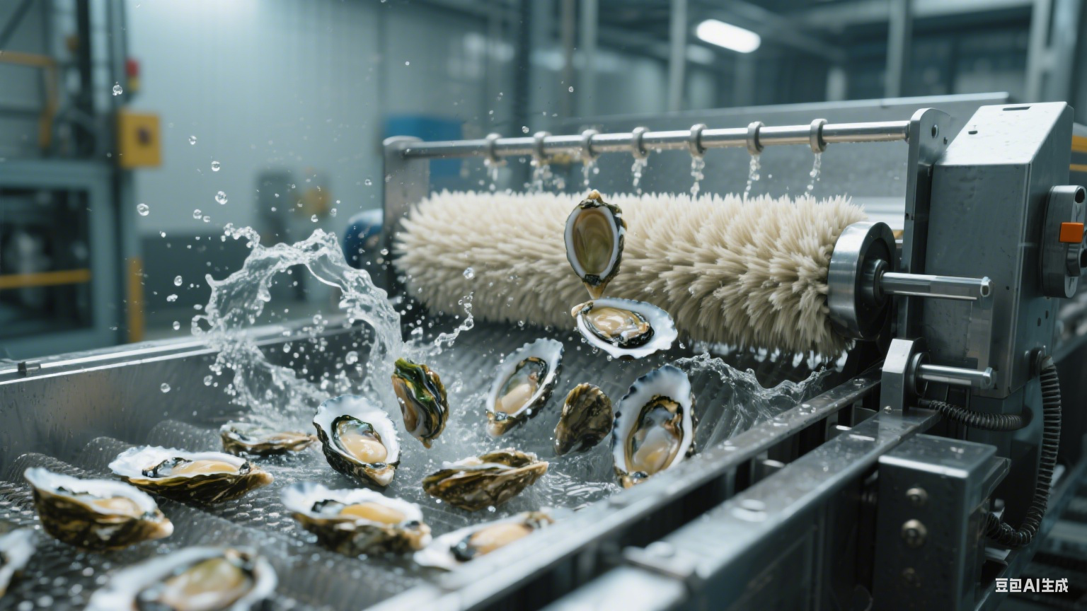 毛辊清洗机在食品加工厂海蛎子加工中的应用及核心价值(2)