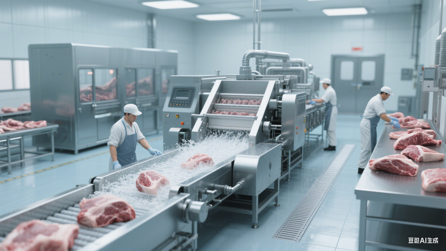 毛辊清洗机在肉类加工中的应用(3)