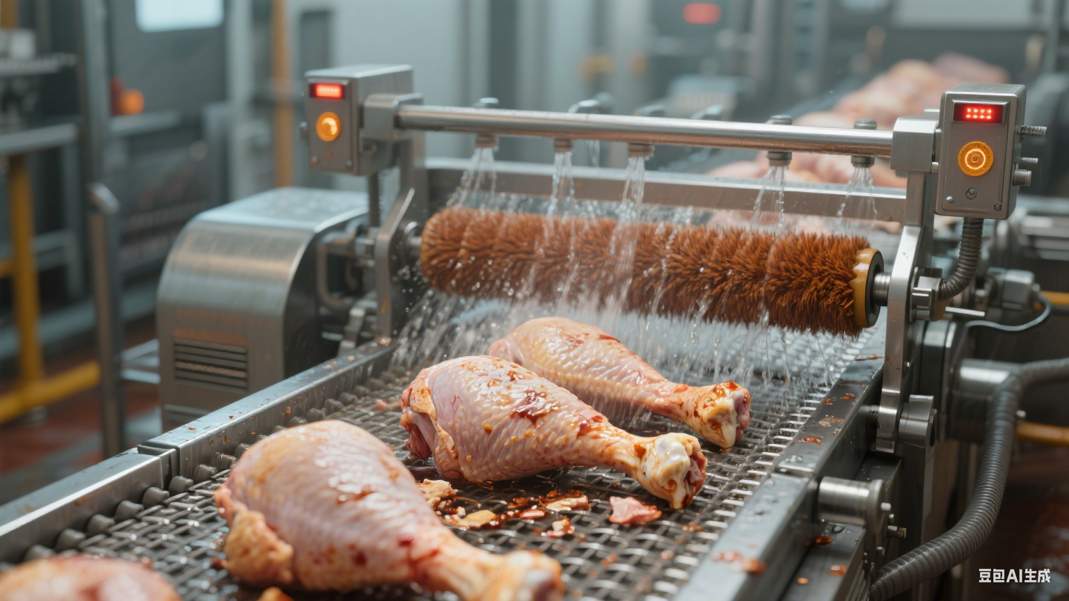 毛辊清洗机在鸡肉加工中的应用(3)