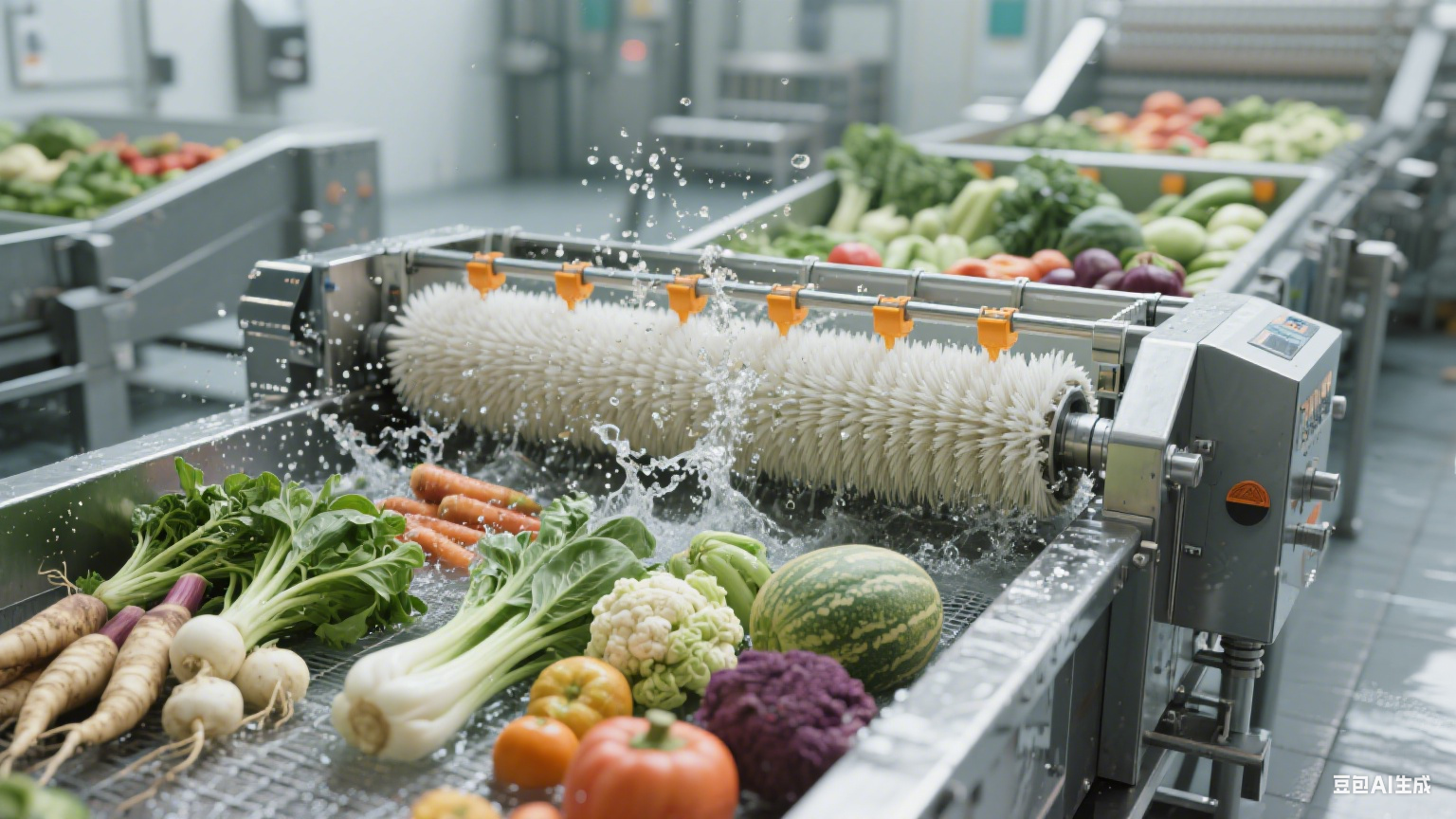 毛辊清洗机在食品加工厂中的核心作用(3) 毛辊清洗机在食品加工厂中的核心作用(3)