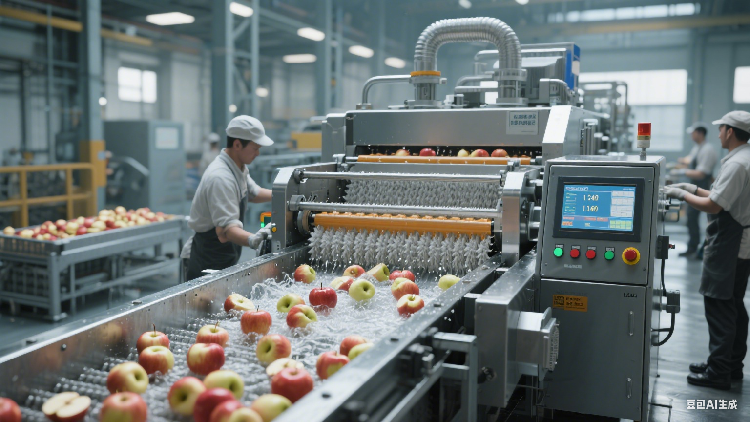 毛辊清洗机在苹果加工的核心作用(3)