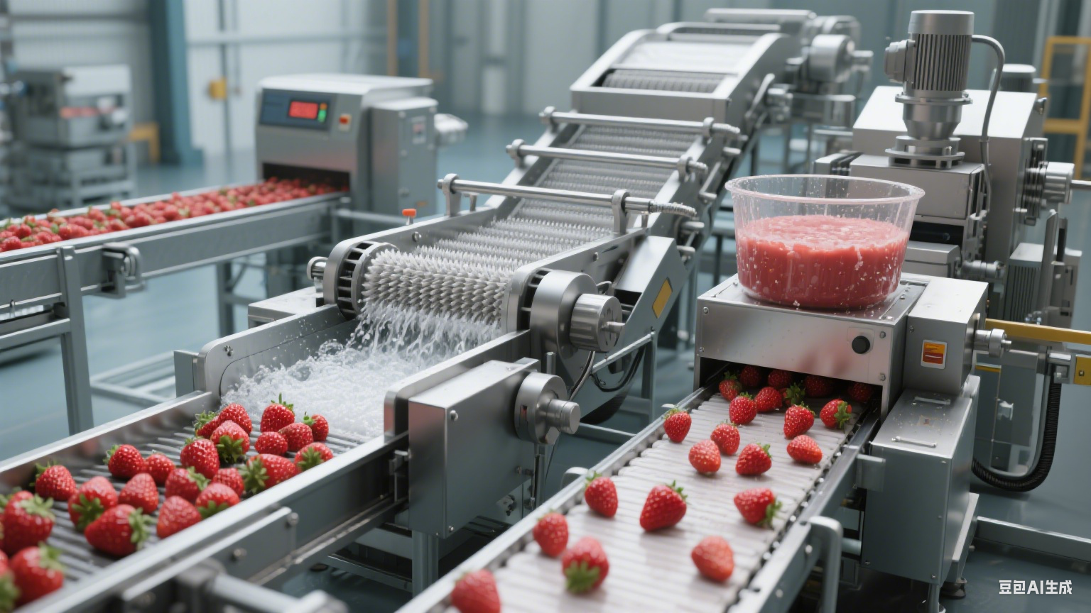 毛辊清洗机在草莓加工的核心作用(3)