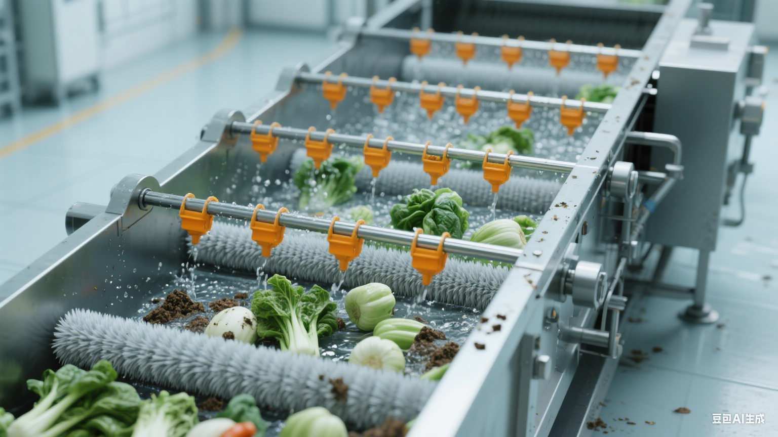 毛辊清洗机：根茎类蔬菜清洁的高效守护者(2)