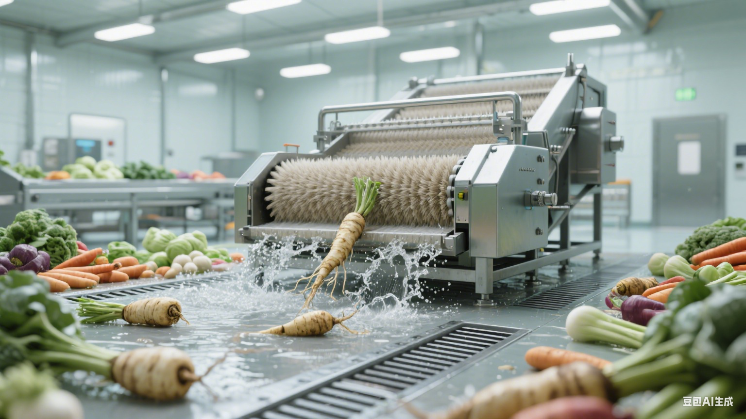 毛辊清洗机：根茎类蔬菜清洁的高效守护者(4)