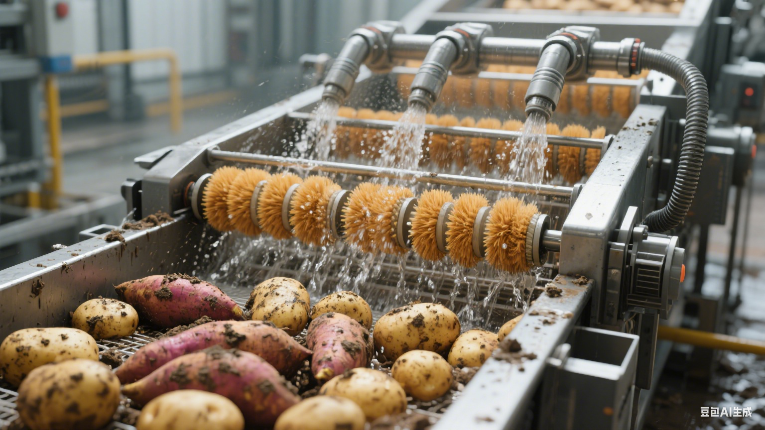 告别手洗！毛辊清洗机为食品加工厂高效处理土豆红薯(4)