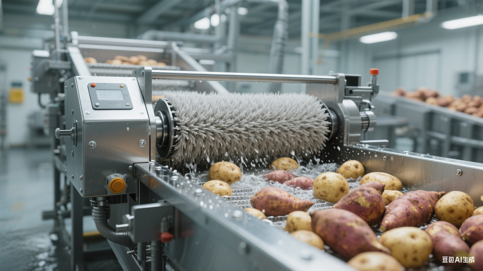 告别手洗！毛辊清洗机为食品加工厂高效处理土豆红薯(6)