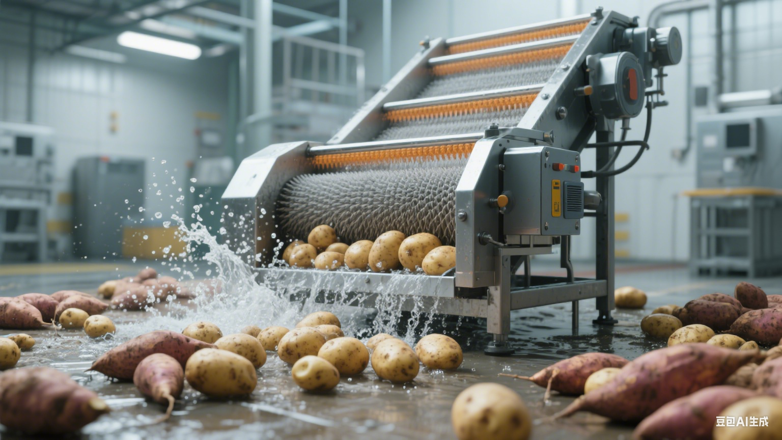 告别手洗！毛辊清洗机为食品加工厂高效处理土豆红薯(8)