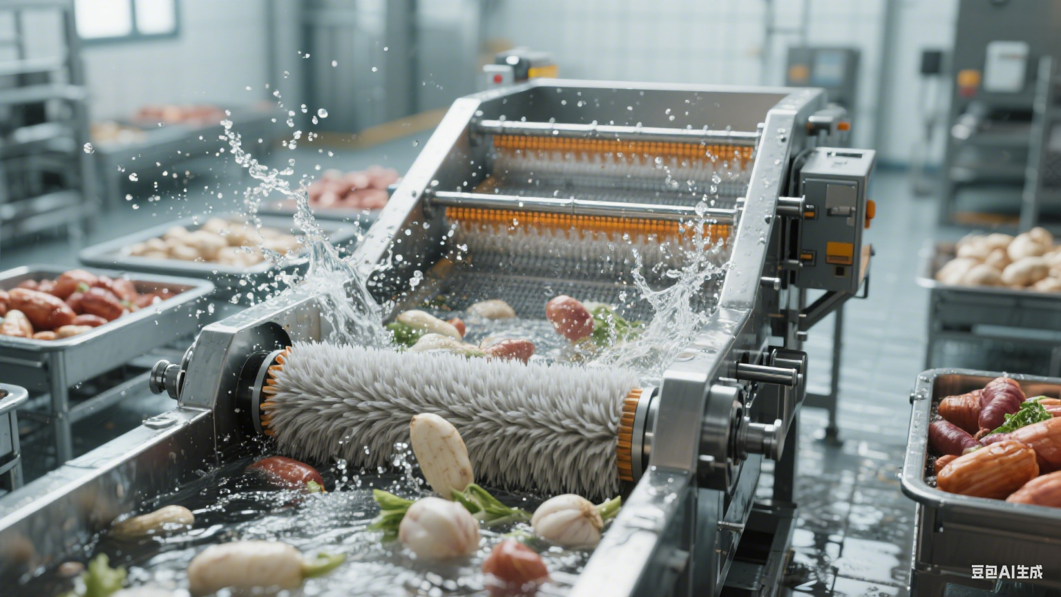 从泥土到洁净!毛辊清洗机让食材预处理更轻松(2) 从泥土到洁净!毛辊清洗机让食材预处理更轻松(2)