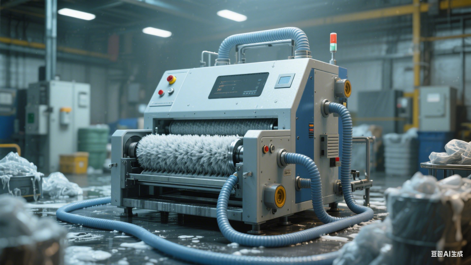 根茎类食材清洗福音！毛辊清洗机去污护表双在线(3)