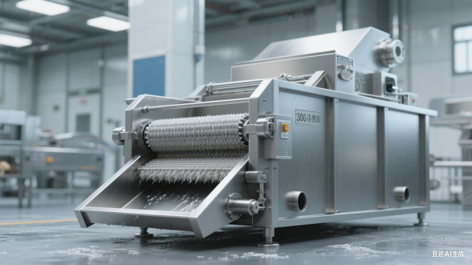 适配生姜大蒜清洗的毛辊清洗机，去泥不损瓣粒(4)