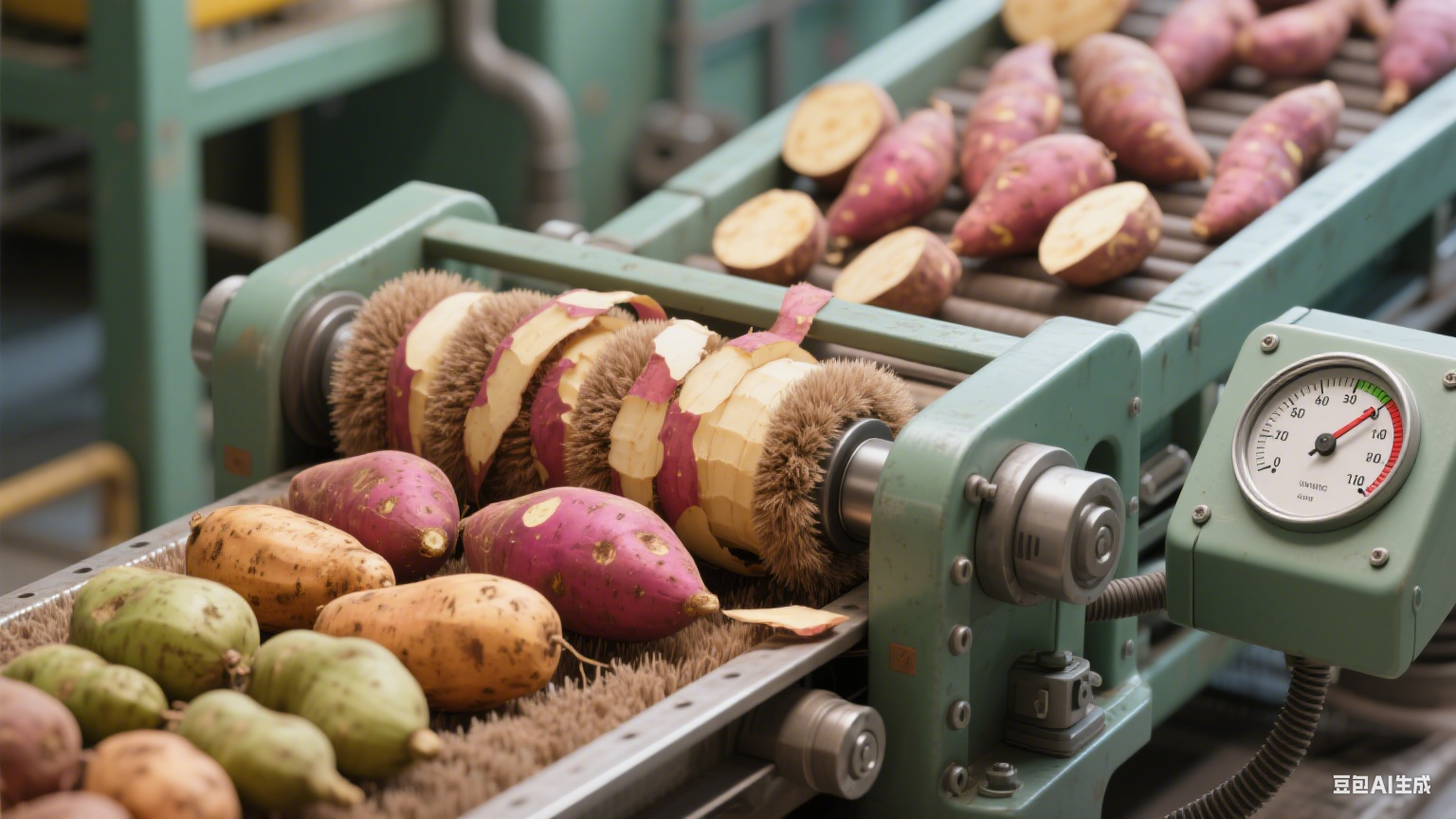 U 型毛辊清洗机洗红薯：这样去皮不损伤，干净又高效(2)