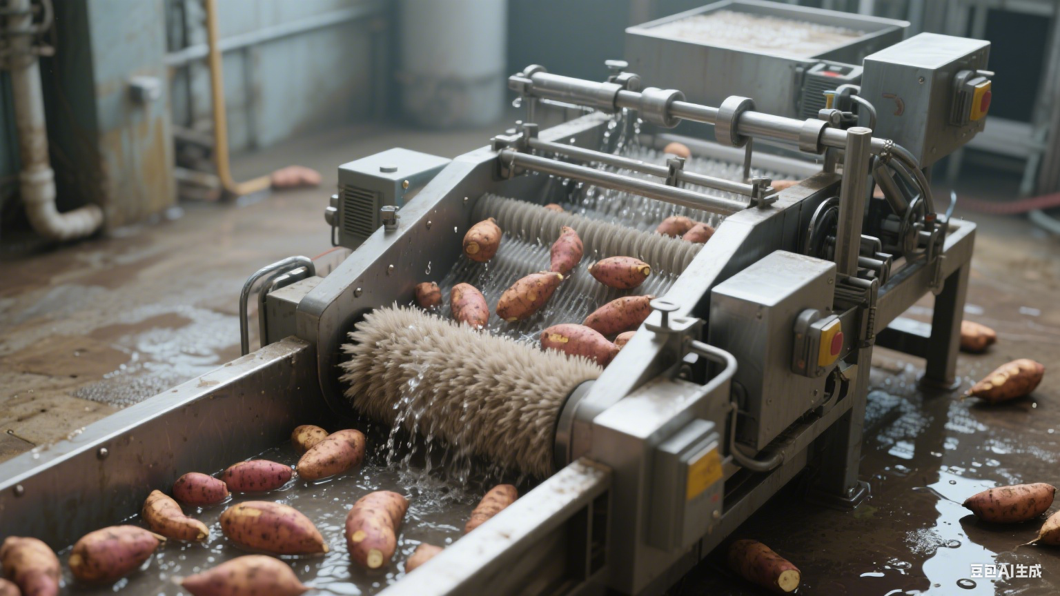 U 型毛辊清洗机洗红薯：这样去皮不损伤，干净又高效(3)