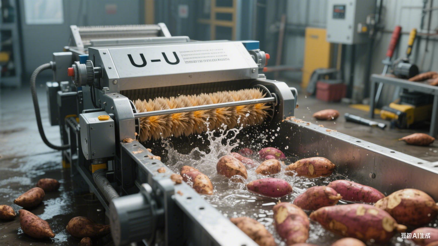 U 型毛辊清洗机洗红薯：这样去皮不损伤，干净又高效(5)