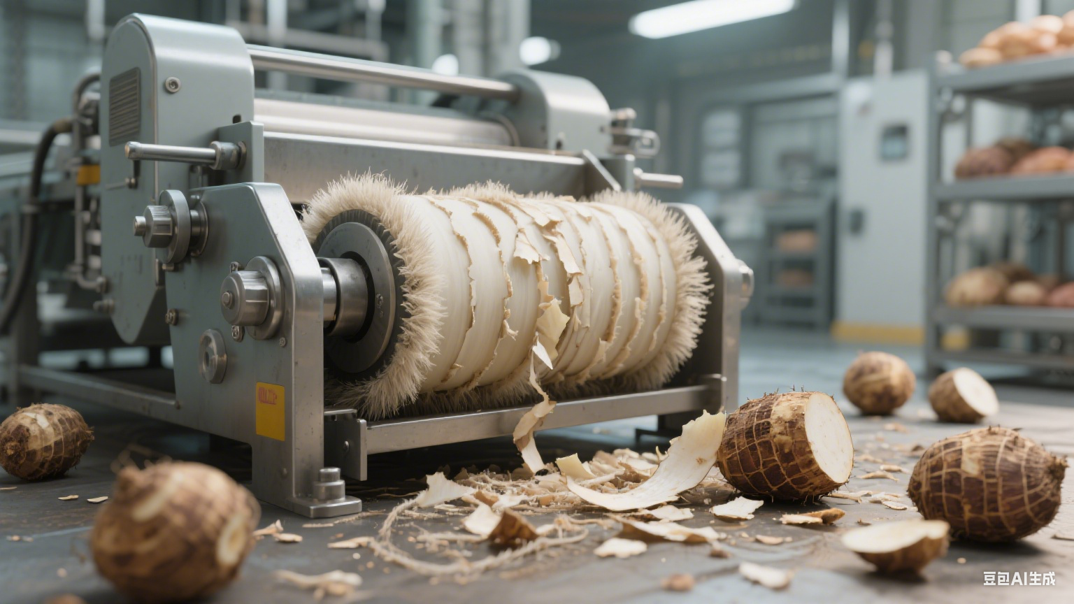 芋头葛根去皮机毛辊清洗机：皮能去干净吗？用水多不多？(2)