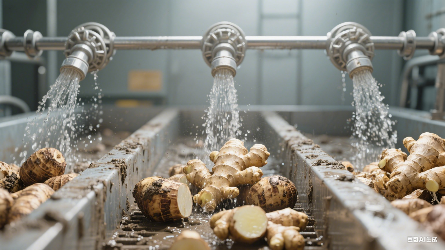 全自动生姜芋头清洗机咋干活？(4)