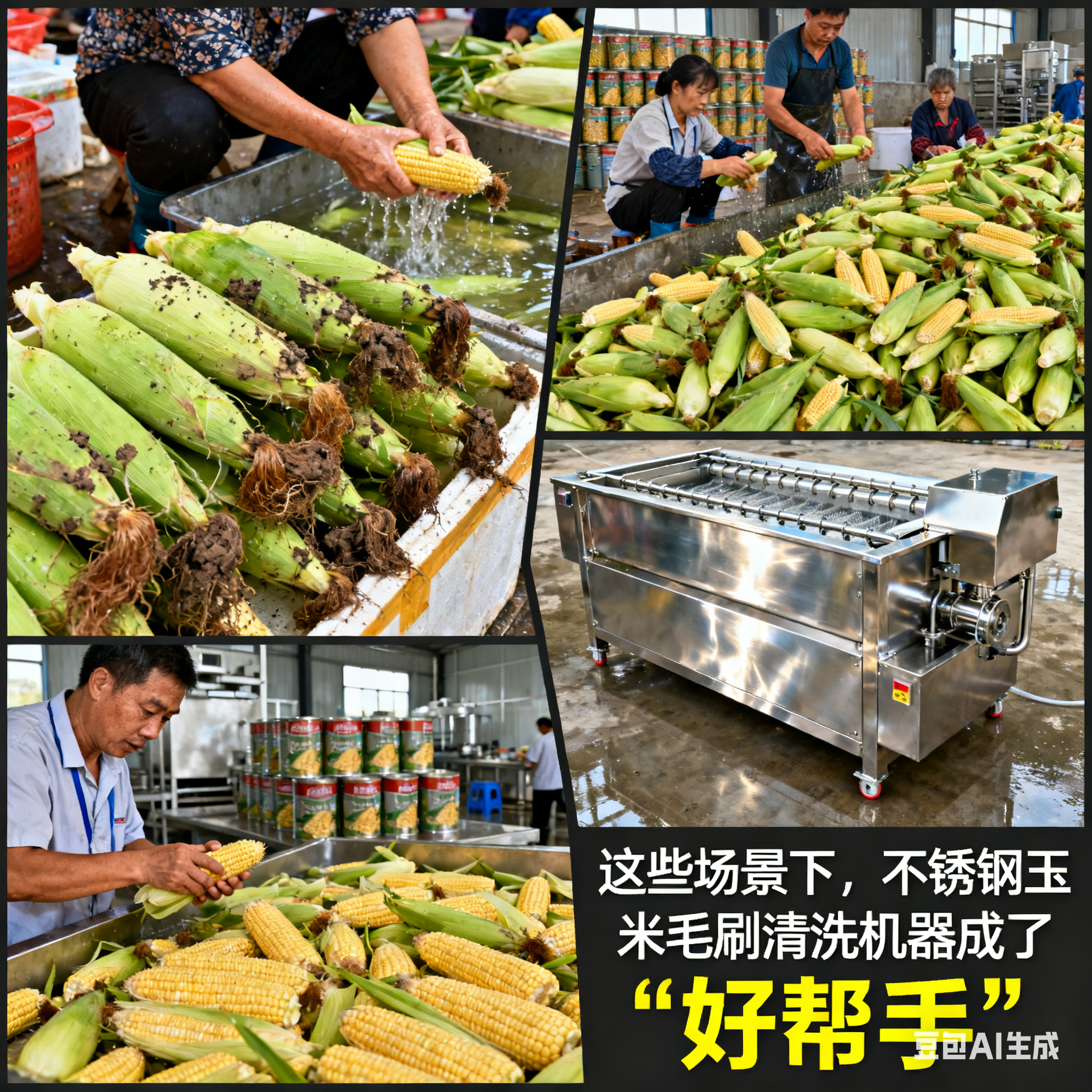 不锈钢玉米毛刷清洗机器怎么选？不同场景适配指南(1)