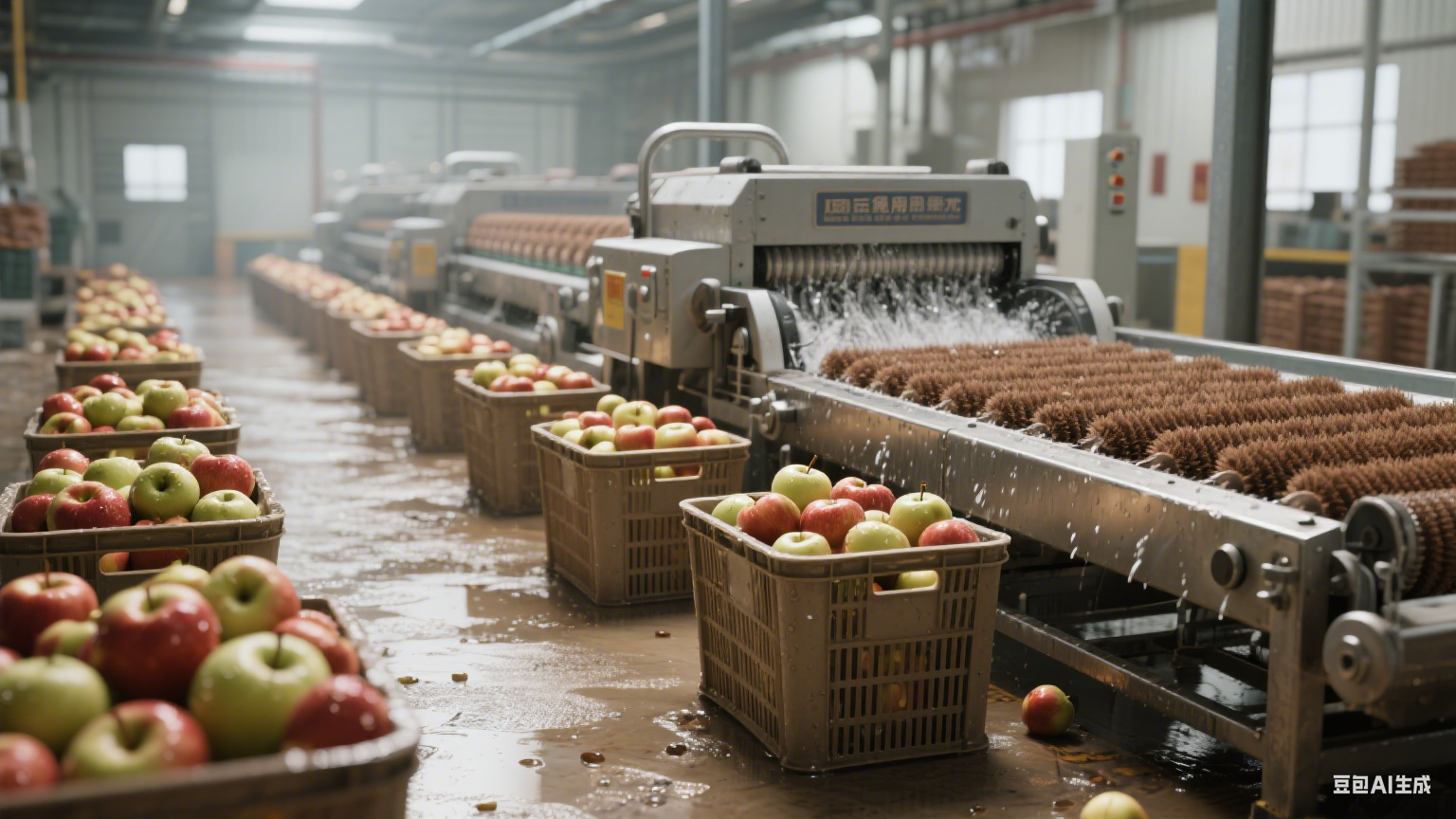 果净辊动：解密商用苹果毛辊清洗机的单次处理量密码(1)