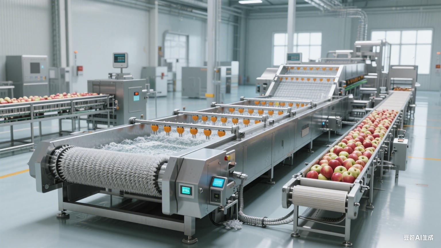 果净辊动：解密商用苹果毛辊清洗机的单次处理量密码(3)