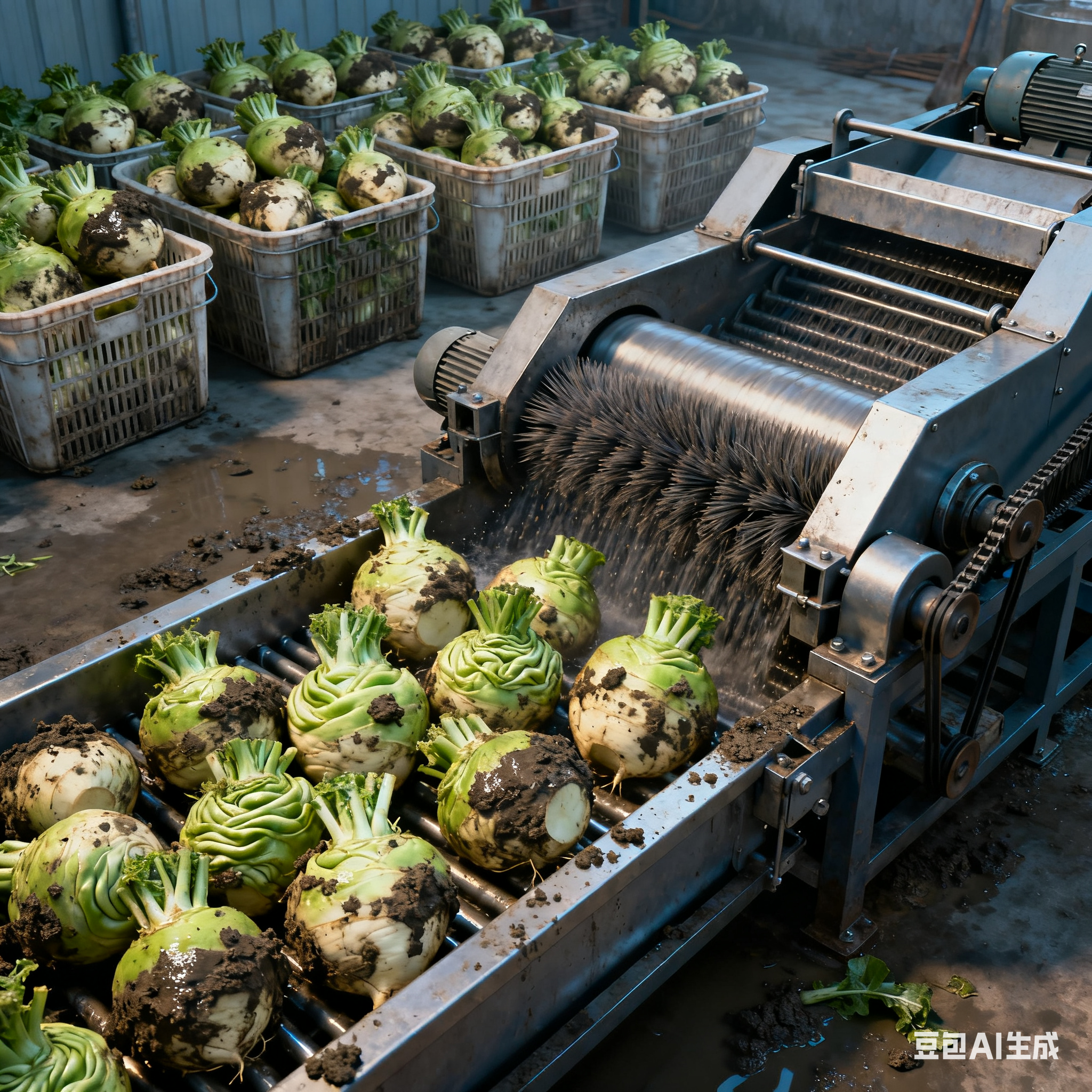 刷净泥痕：芥菜疙瘩毛刷去泥机的清污逻辑与鲜质守护(1)