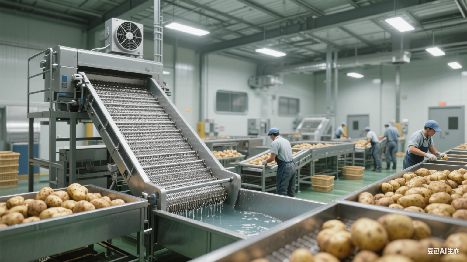 土豆毛辊清洗机生产线：构建根茎类作物洁净加工的空间布局(4)