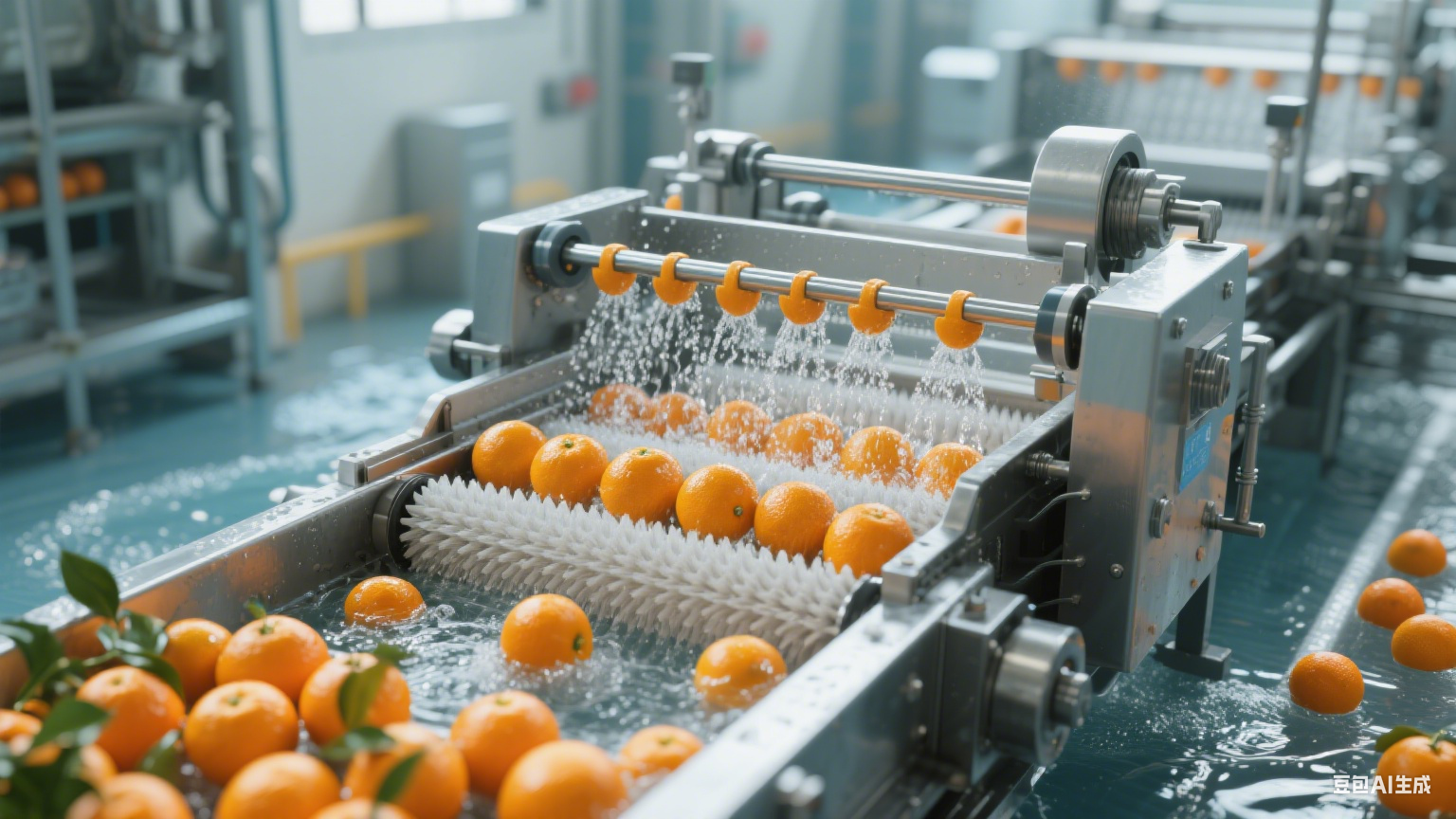 蜜桔洗果毛辊清洗机：解构 “同步洁净 + 温和杀菌” 的柑橘护鲜(2)
