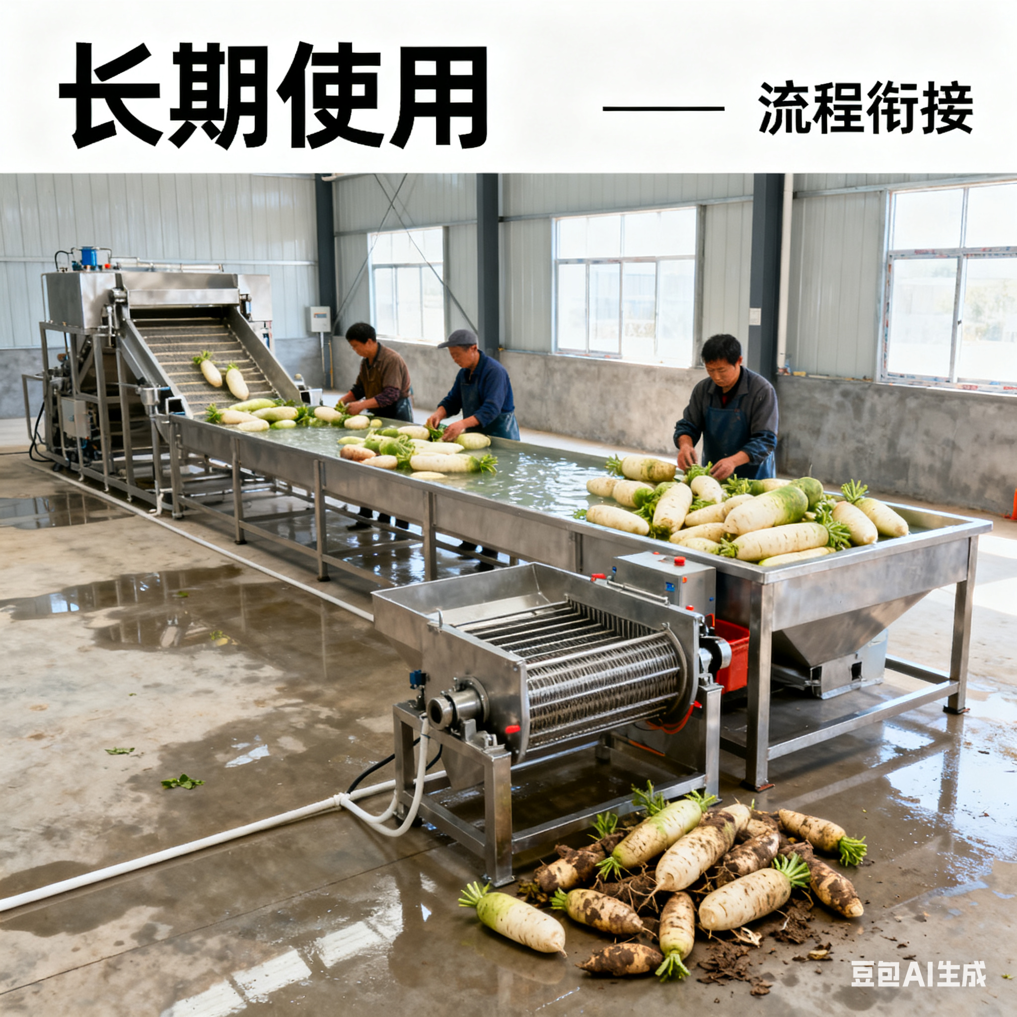 UMQ-1500 萝卜毛刷清洗流水线：需多大空间？(4)