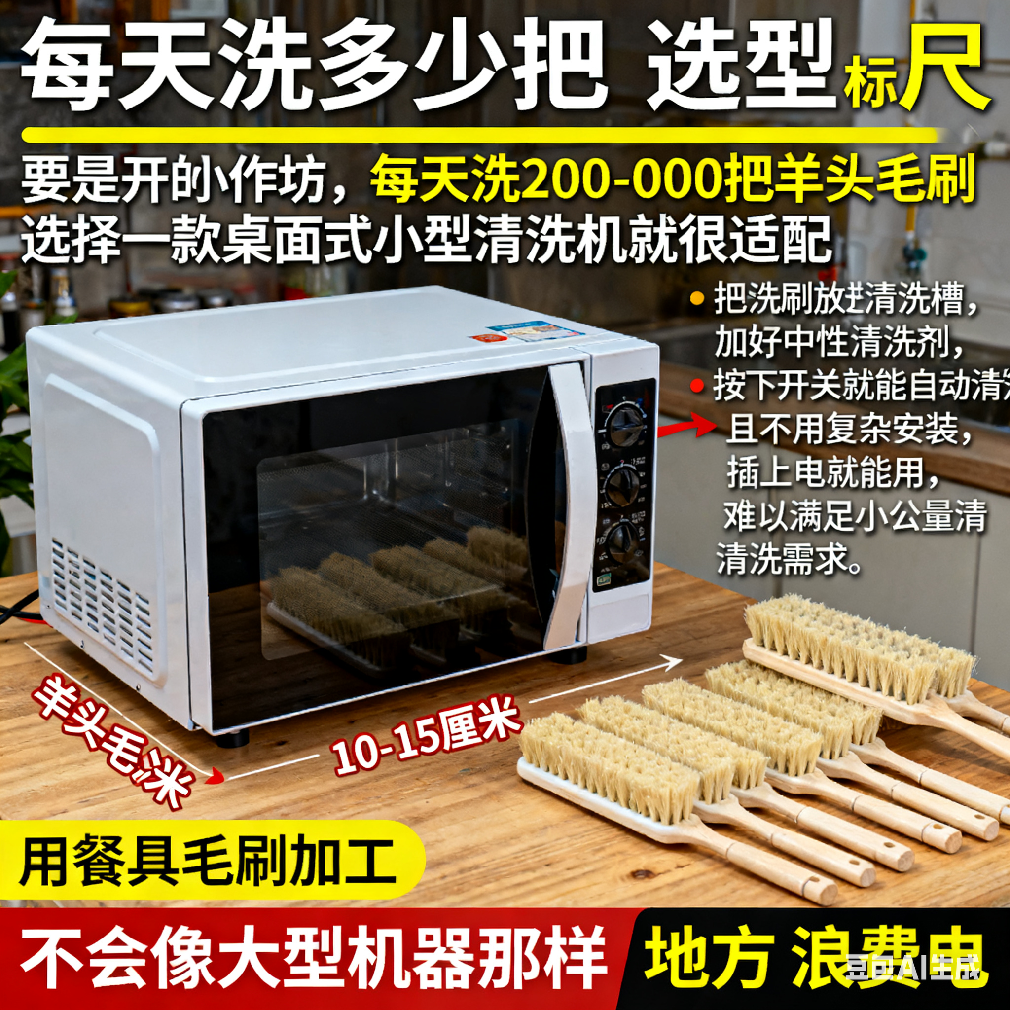 羊头毛刷清洗机 选啥型号才适配？(2)