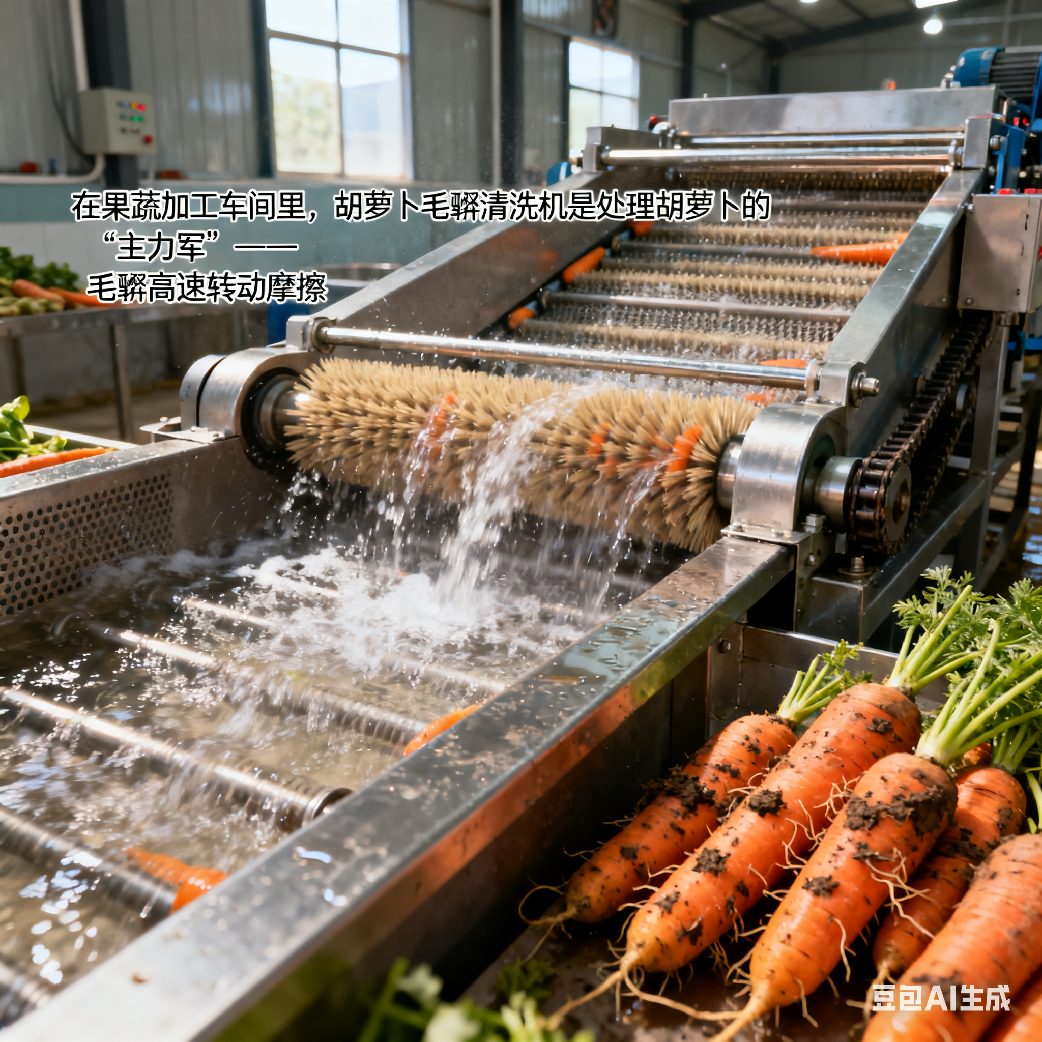 胡萝卜毛辊清洗机，洗几遍才够干净？(1)