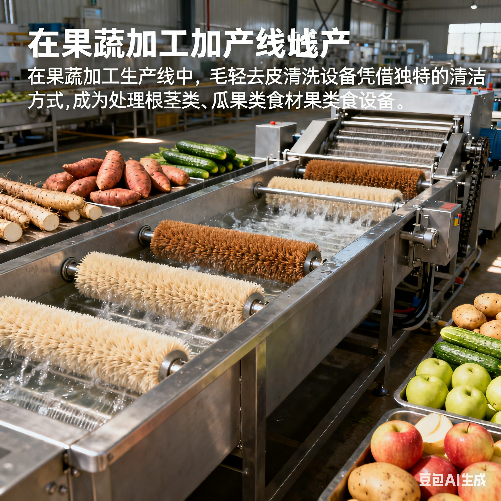 毛辊去皮清洗设备，软硬毛该怎么选？(1)