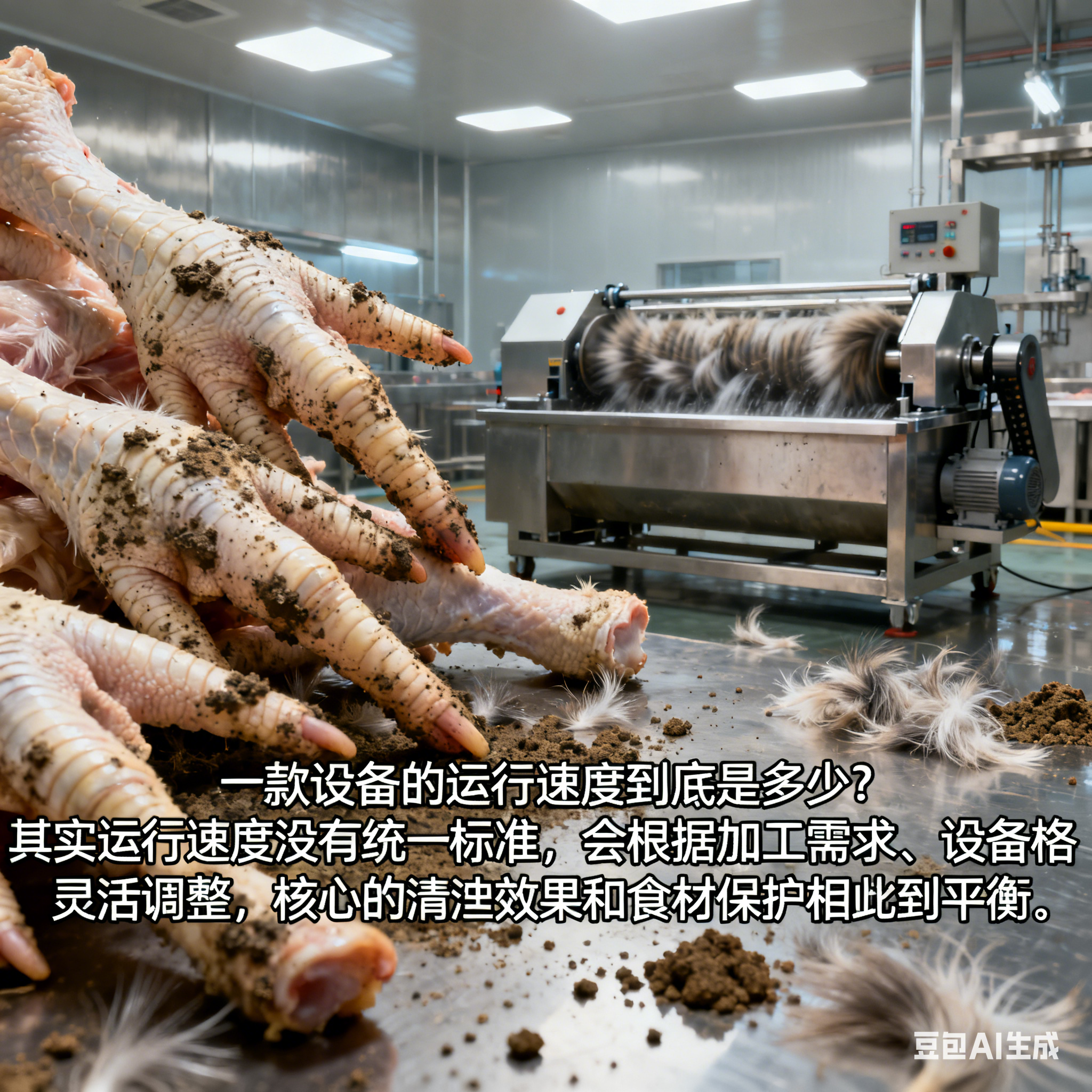 鸡爪子毛辊清洗机 运行速度是多少？(1)