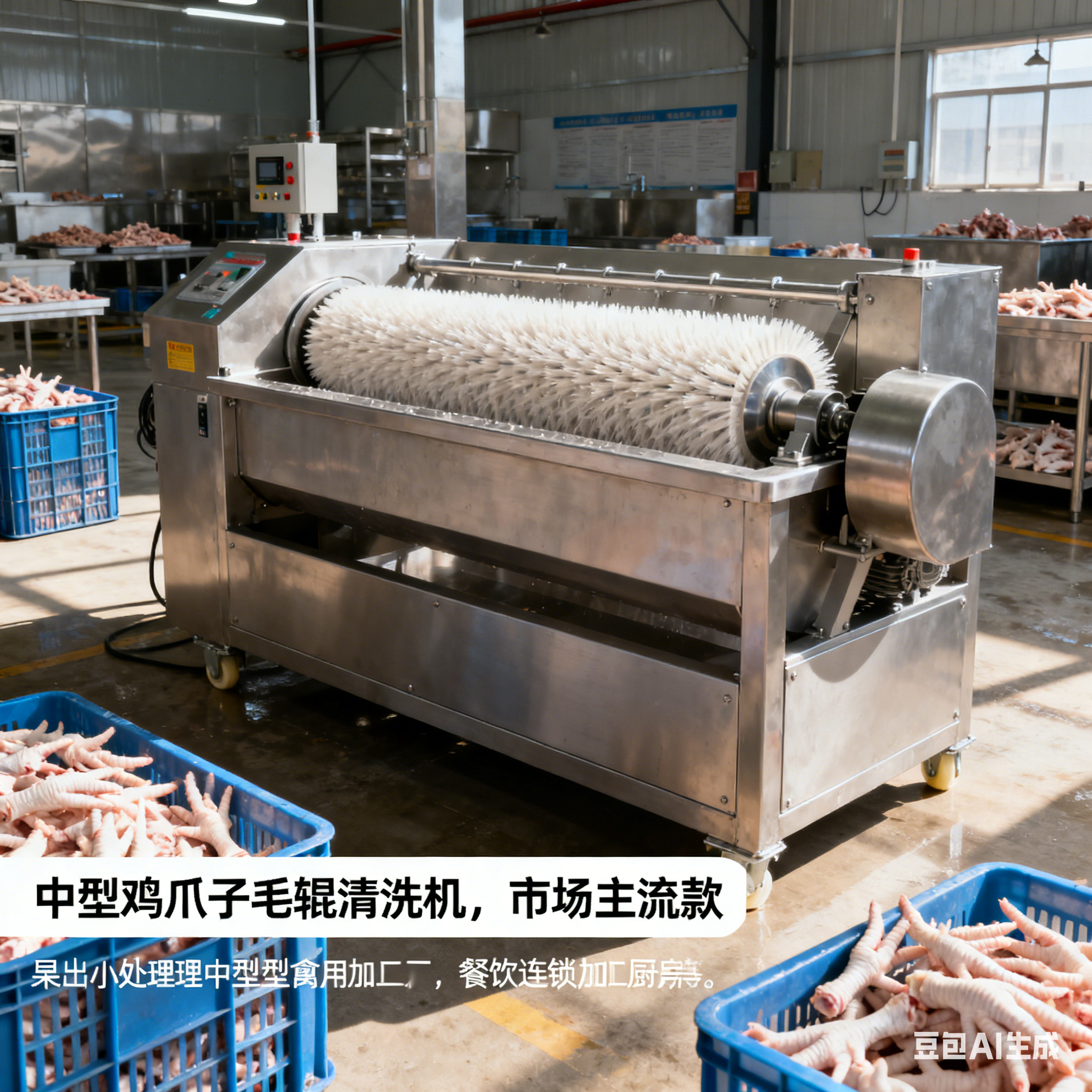 鸡爪子毛辊清洗机 运行速度是多少？(3)