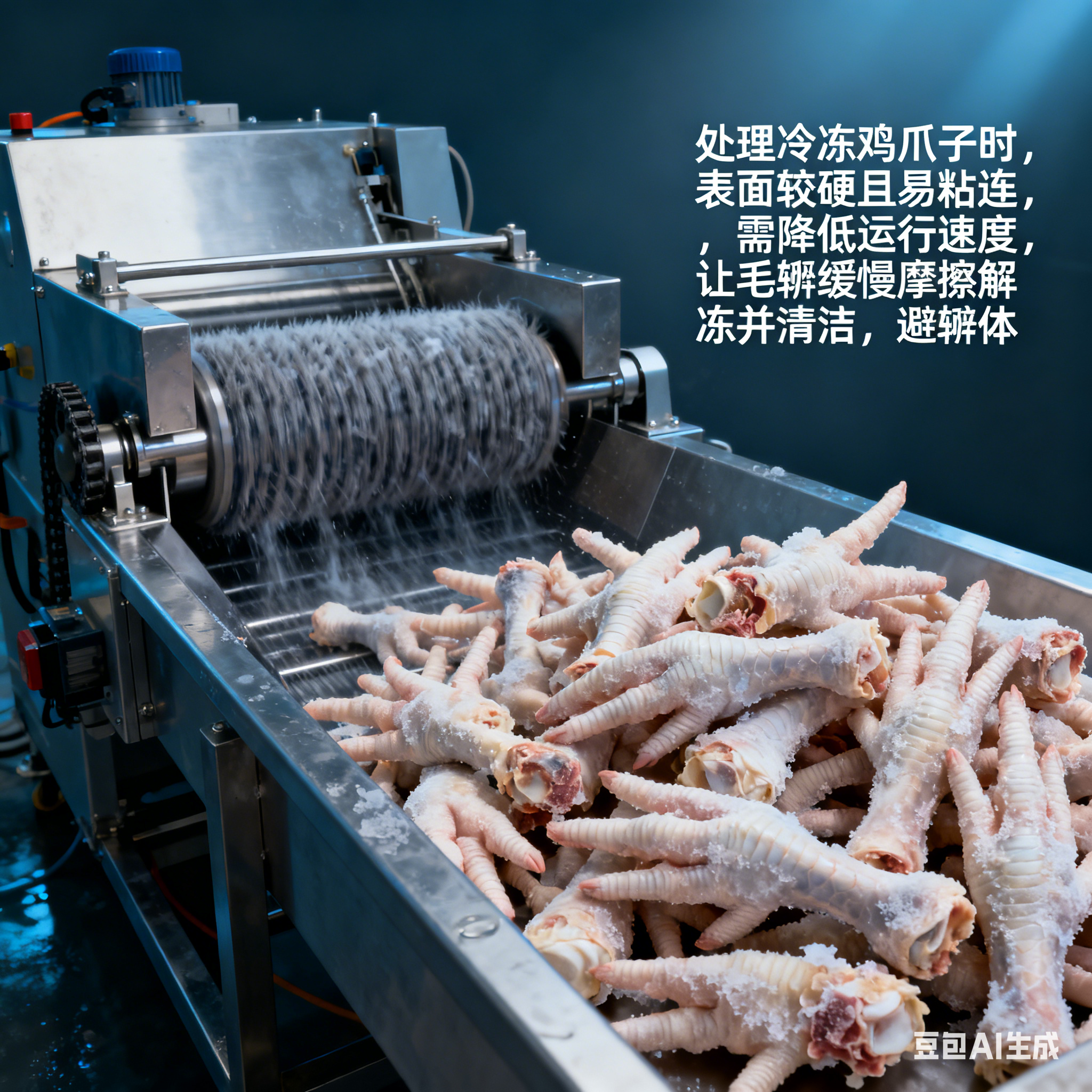 鸡爪子毛辊清洗机 运行速度是多少？(4)