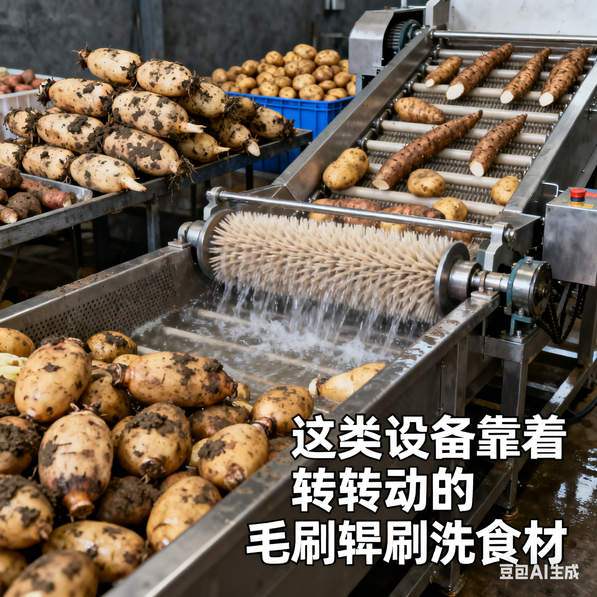 莲藕毛辊清洗机，真能自动出料吗？(1)